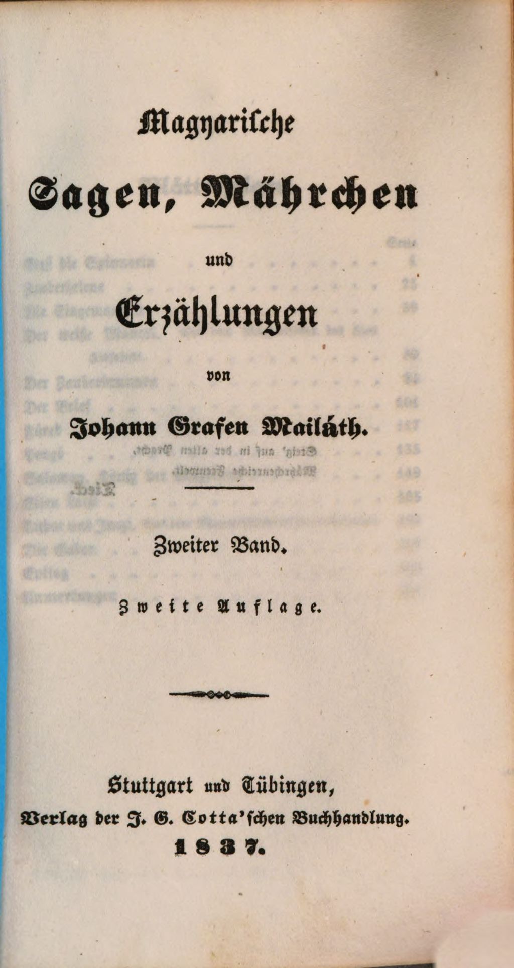 Cover of Magyarische Sagen , Mährchen und Erzählungen. Zweiter Band