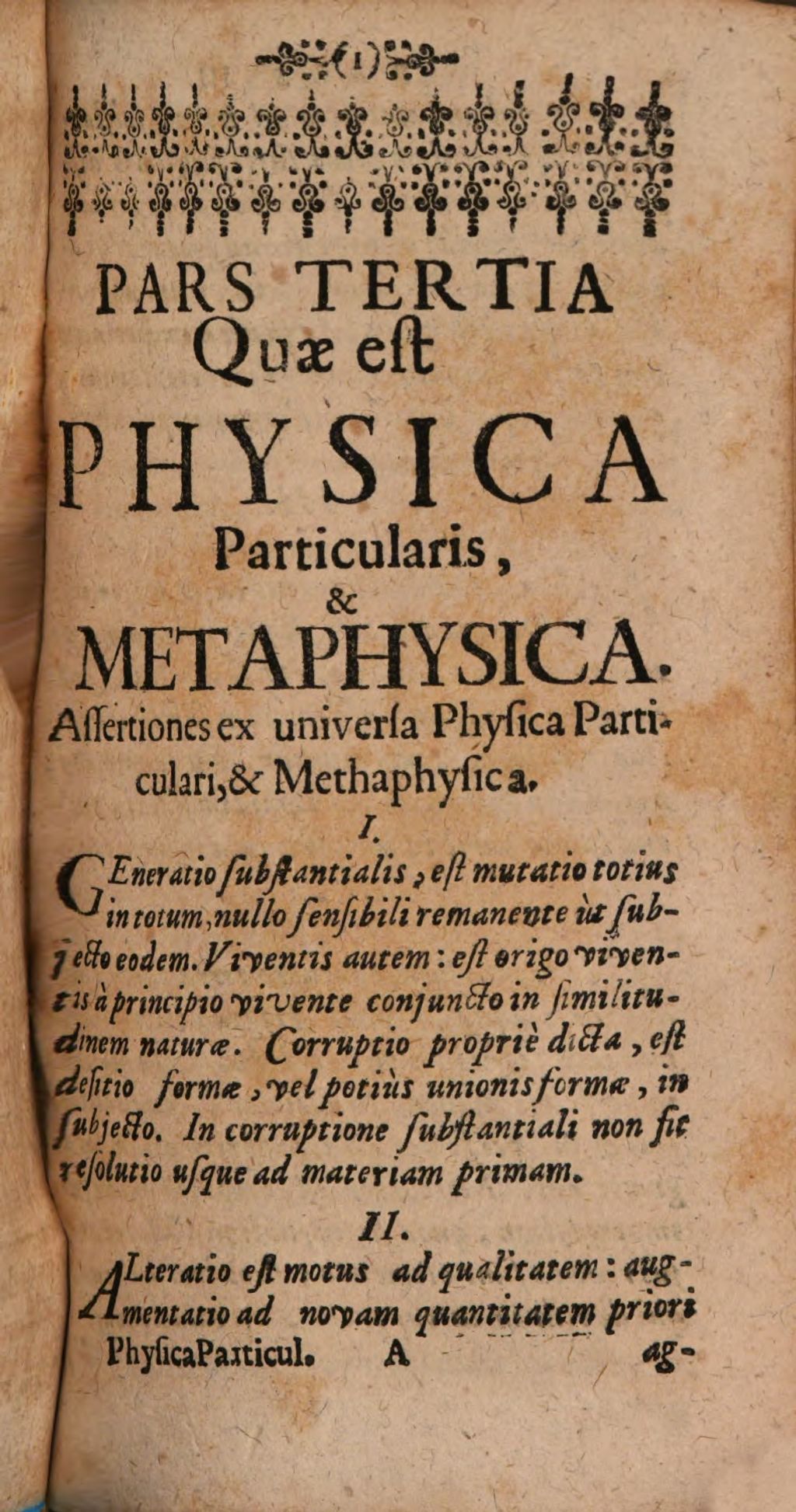 Cover of Cursus Philosophicus R. P. Burchardi Lingen è Societate Jesu, In alma Universitate Coloniensi SS. Theologiæ Doctoris ac ibidem quondam Philosophiæ Professoris Ordinarii. 3, Physica Particularis Et Metaphysica