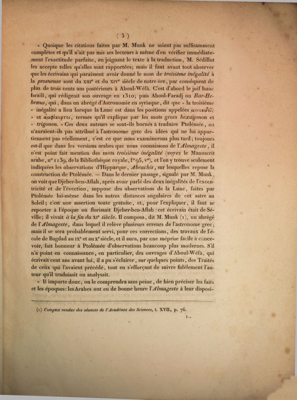 Cover of Sur la détermination de la troisième inégalité lunaire ou variation par les Arabes
