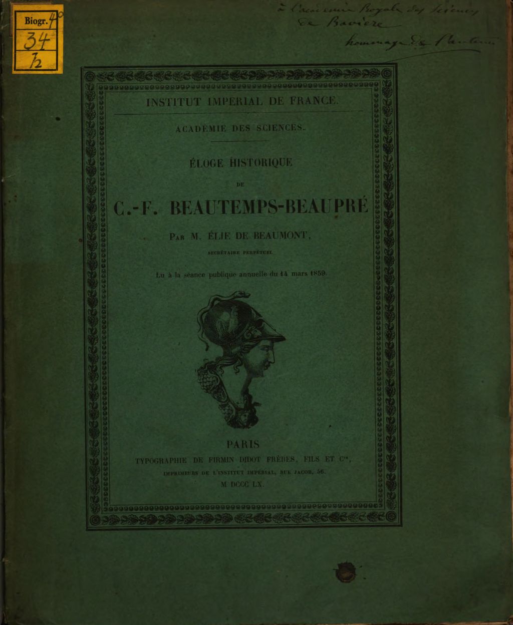 Cover of Éloge historique de Charles-François Beautemps-Beaupré