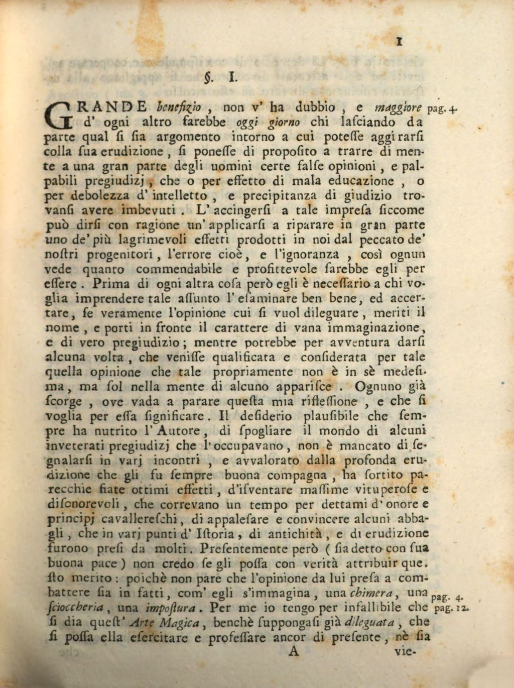 Cover of Osservazioni sopra l'Opusculo Arte Magica dileguata