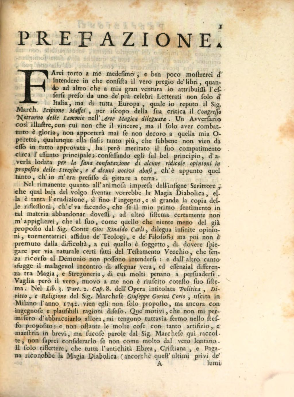 Cover of Apologia del Congresso notturno delle Lammie, o sia risposta di Girolamo Tartarotti