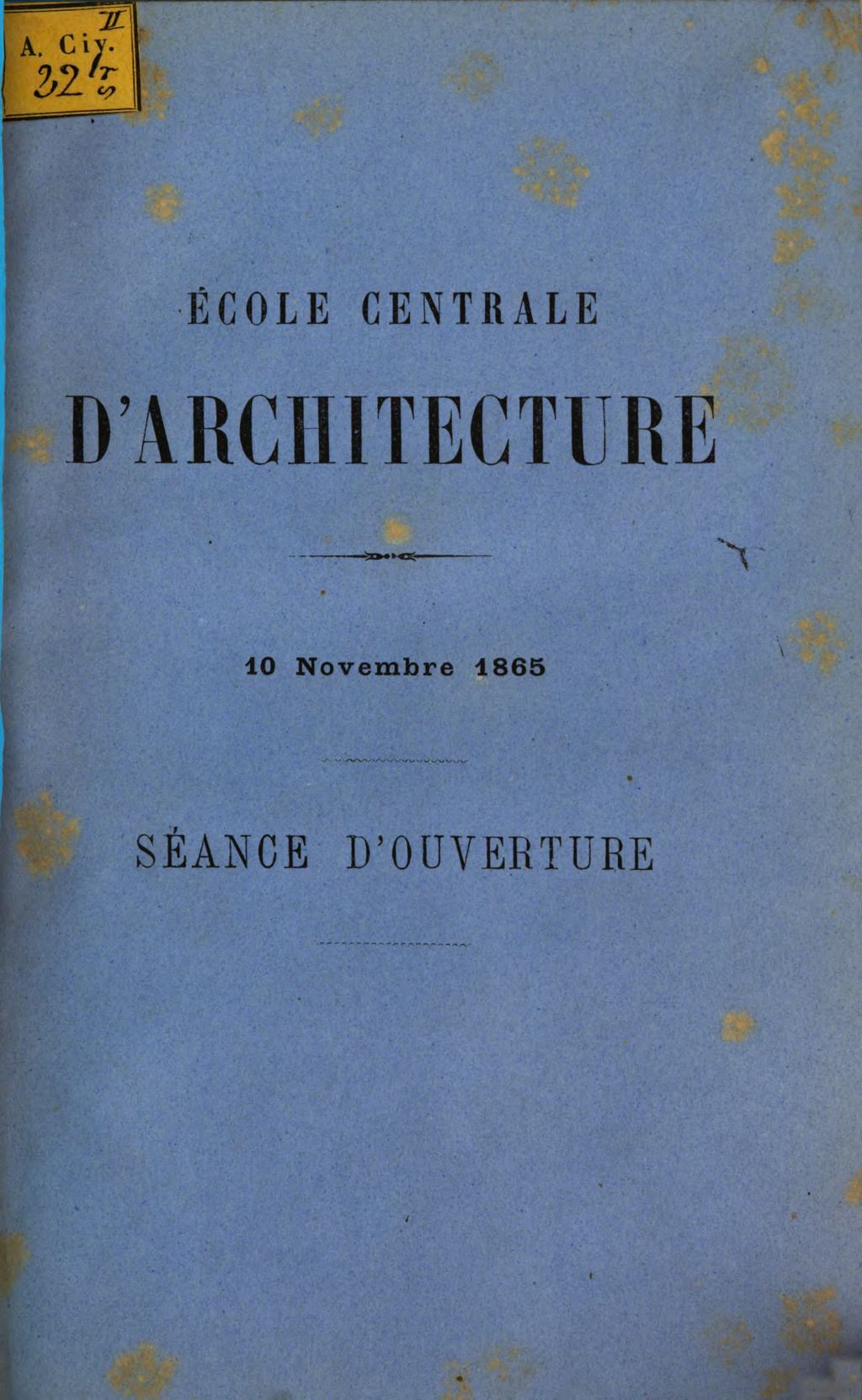 Cover of L'école centrale d'architecture