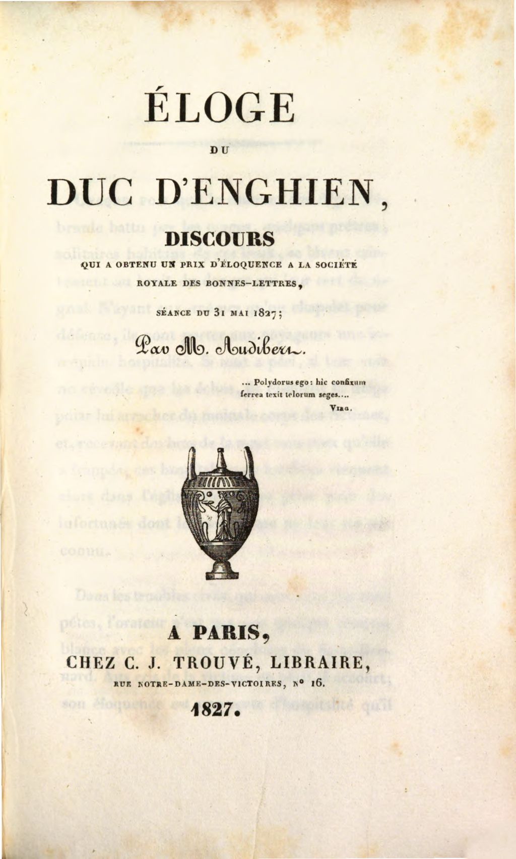 Cover of Éloge du duc d'Enghien