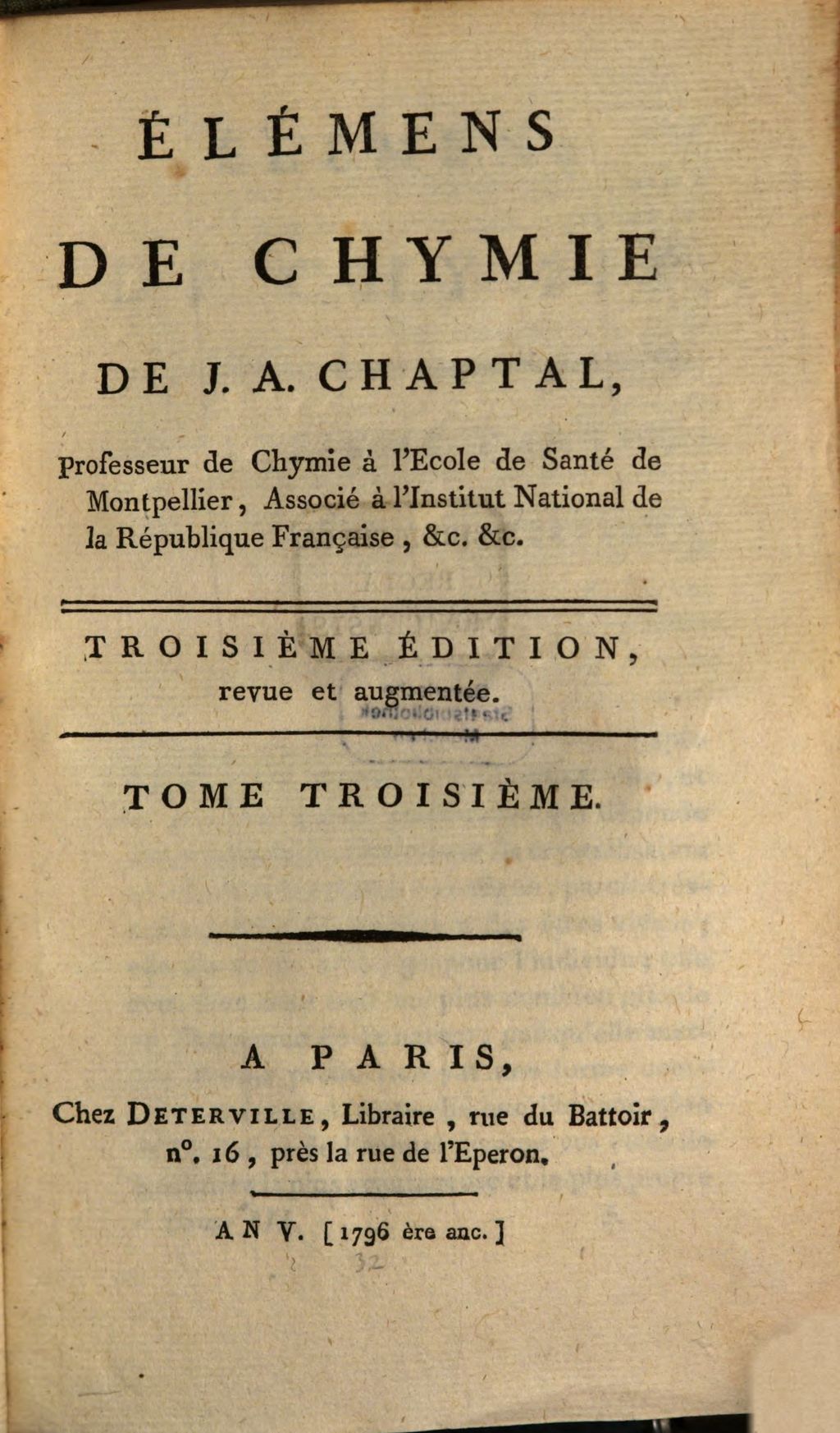 Cover of Élémens De Chymie . 3