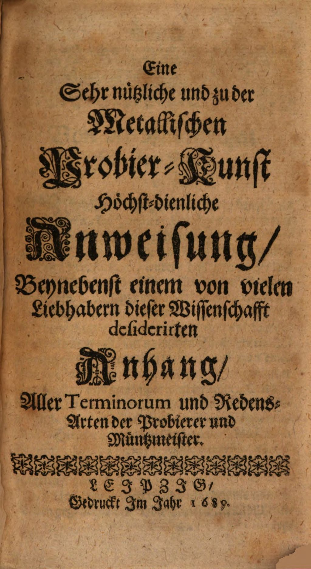 Cover of Eine Sehr nützliche und zu der Metallischen Probier-Kunst Höchst-dienliche Anweisung