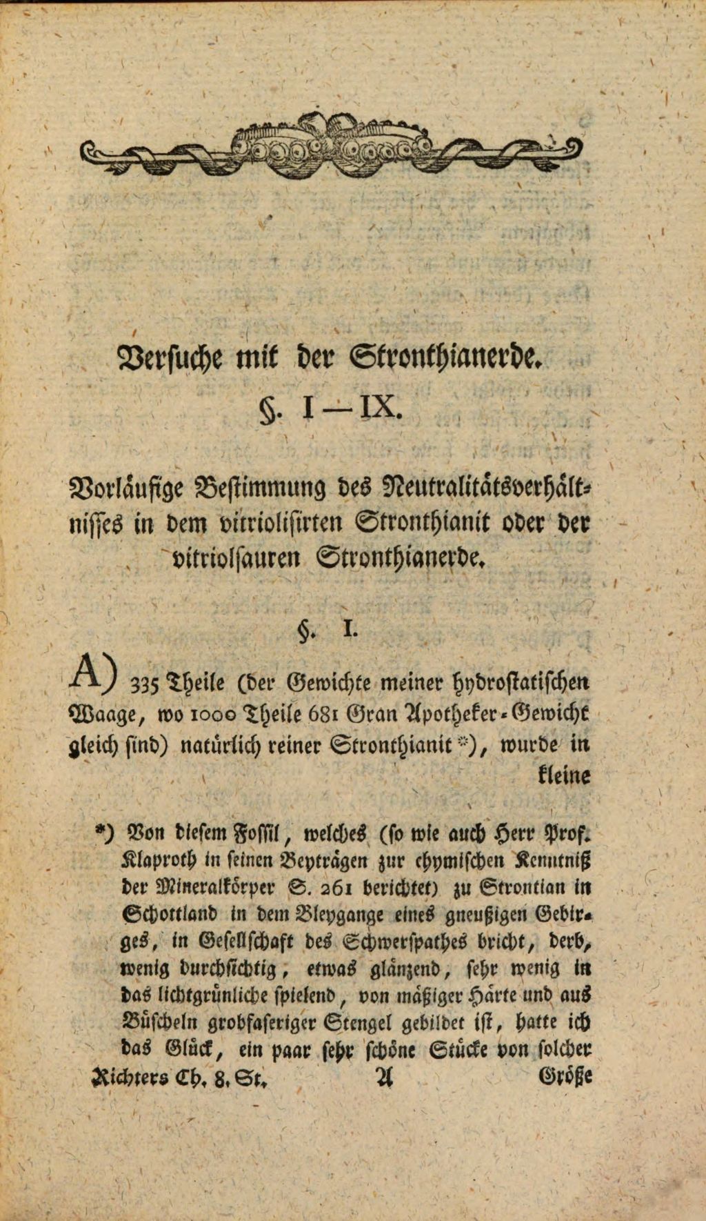 Cover of Ueber die neuern Gegenstände der Chymie . 8, Vorzüglich über die Verhältnisse der Stronthian-Erde und quantitative Ordnung der Metalle