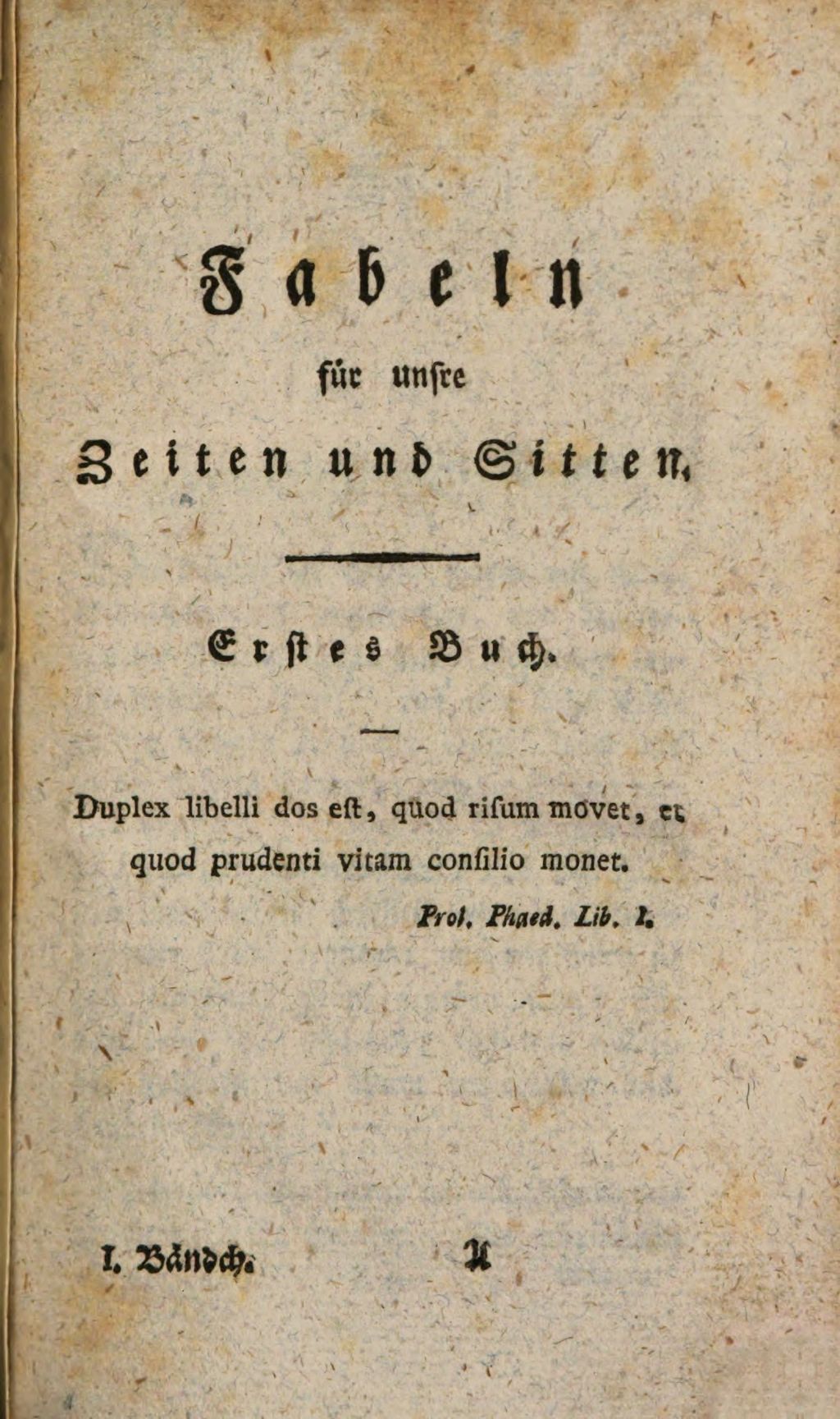Cover of Fabeln für unsre Zeiten und Sitten. 1