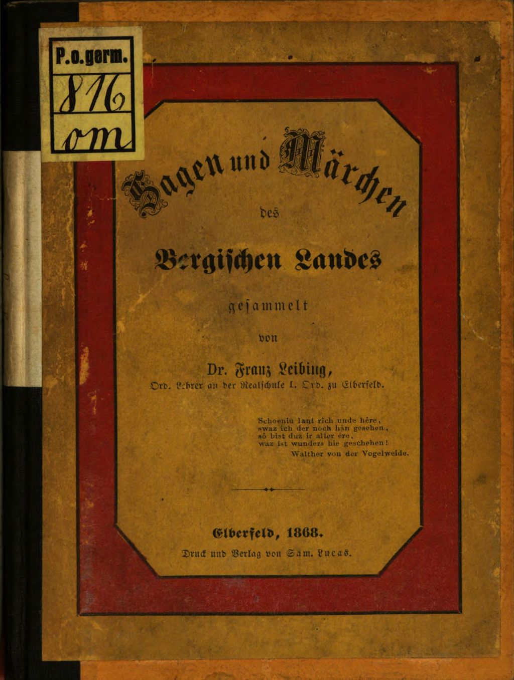 Cover of Sagen und Märchen des Bergischen Landes