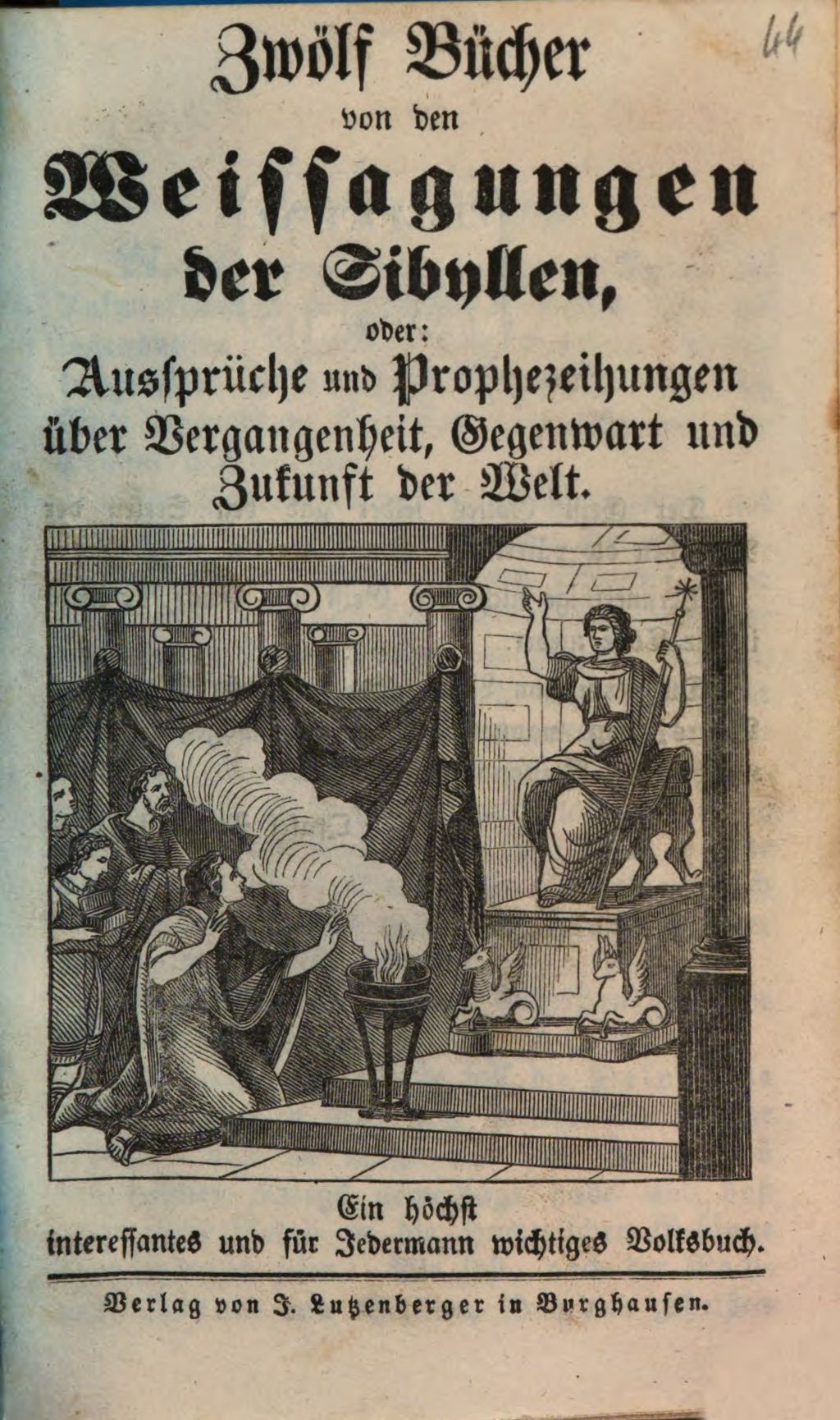 Cover of Zwölf Bücher von den Weissagungen der Sibyllen, oder: Aussprüche und Prophezeihungen über Vergangenheit, Gegenwart und Zukunft der Welt