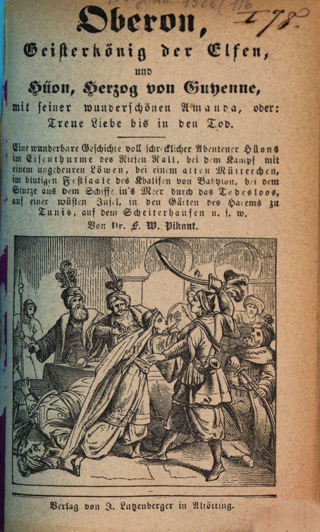 Cover of Oberon, Geisterkönig der Elfen , und Hüon, Herzog von Guyenne, mit seiner wunderschönen Amanda, oder: Treue Liebe bis in den Tod