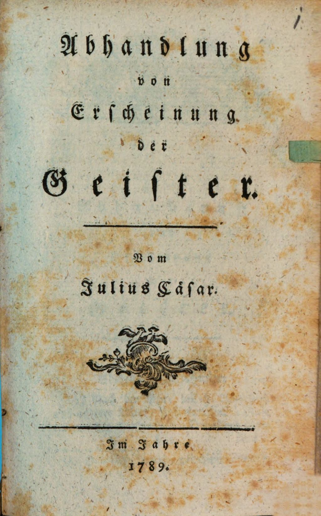 Cover of Abhandlung von Erscheinung der Geister