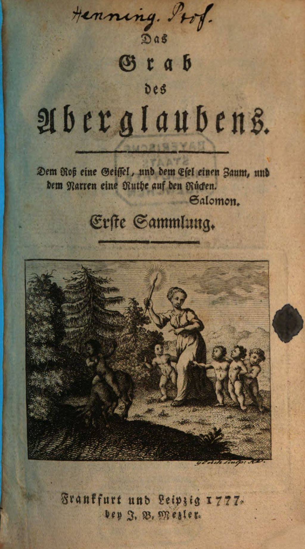 Cover of Das Grab des Aberglaubens. 1