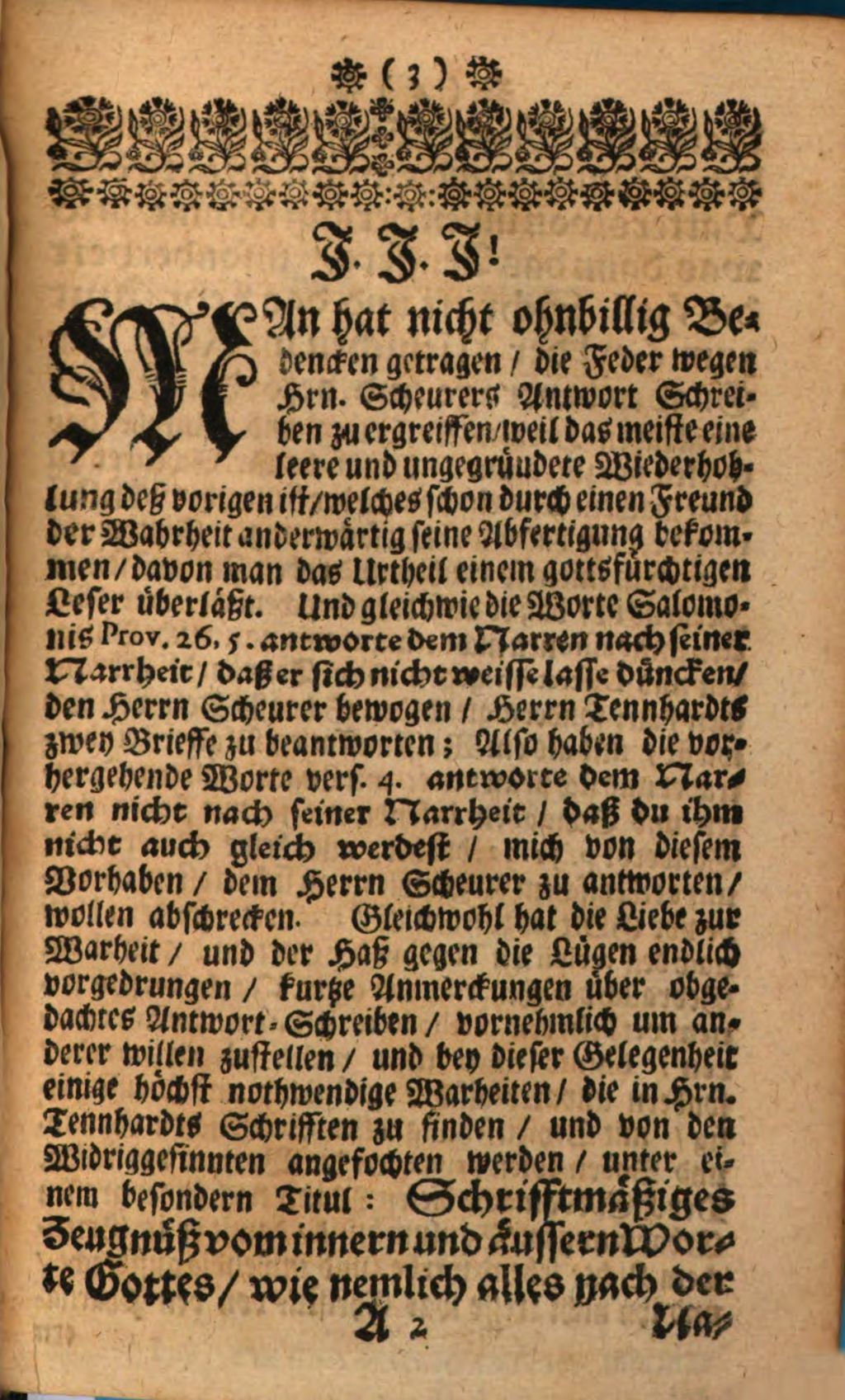 Cover of Kurtze Anmerckungen, Uber Hrn. Johann Conrad Scheurers Hoch-Gräfl. Solms Braunfelßischen Kirchen-Raths und Hoff-Predigers Antwort-Schreiben, Auff Zwey Von Herrn Johann Tennhardt An Denselben Abgelassene Brieffe