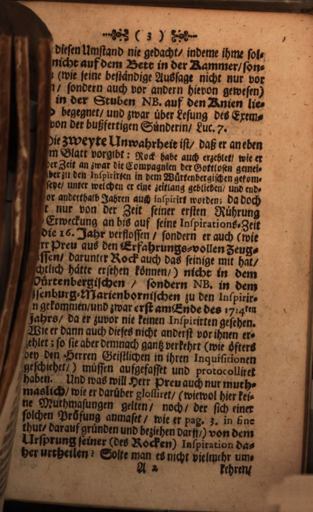 Cover of Gemeinschafftliches Antwort-Schreiben auf Herr Georg Michael Preuen, (Lohn-)Dieners am (äußern) Wort Gottes in Oettingen, Falsche Prüfung des Inspirations-Geistes in Johann Friedrich Rocken, Darinnen ihme viele historische Unwahrheiten und Wort-Verdrehungen, die in seiner Schrifft an diesem begangen, und ihne und den in ihme würckenden Geist dadurch zu schanden machen wollen, kurtz und deutlich unter Augen gestellet und in sein Gewissen geschoben werden, von gedachten Rockens Consorten