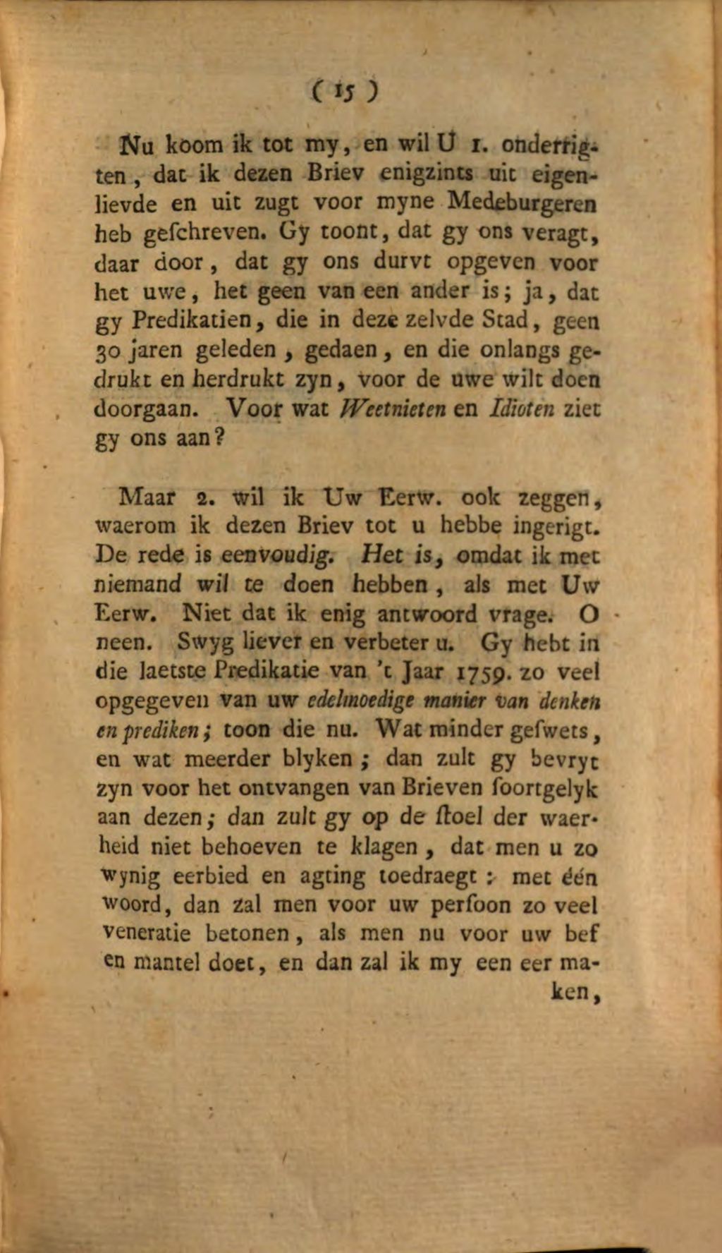 Cover of Briev Aan Den Eerwaerden Heer Do. P. Nieuwland, Predikant in s'Hage; Aangaende Desselfs Leerreden Over Prediker VIII. Vs. II