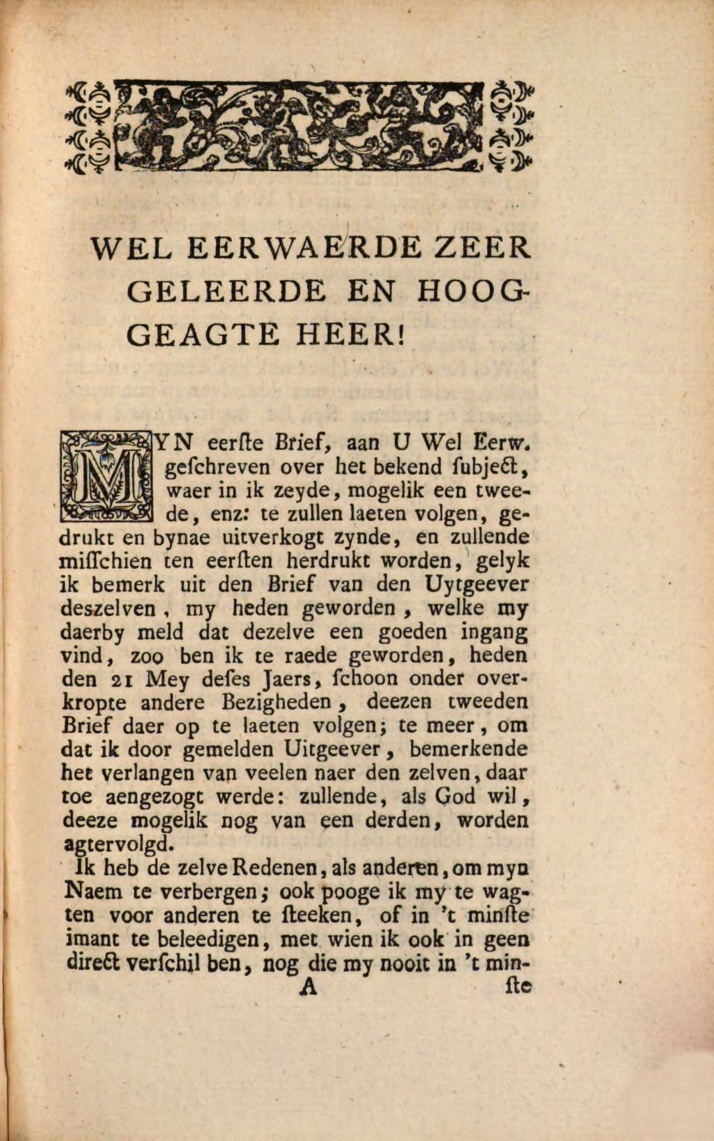 Cover of Briev Aan Den Wel Eerw. En Zeer Geleerden Heer Petrus Nieuwland, Wakker En Zeer Geagt Leeraar In 's Hage, Over de mogelikheid, en bestaenelikheid van Spooken. 2