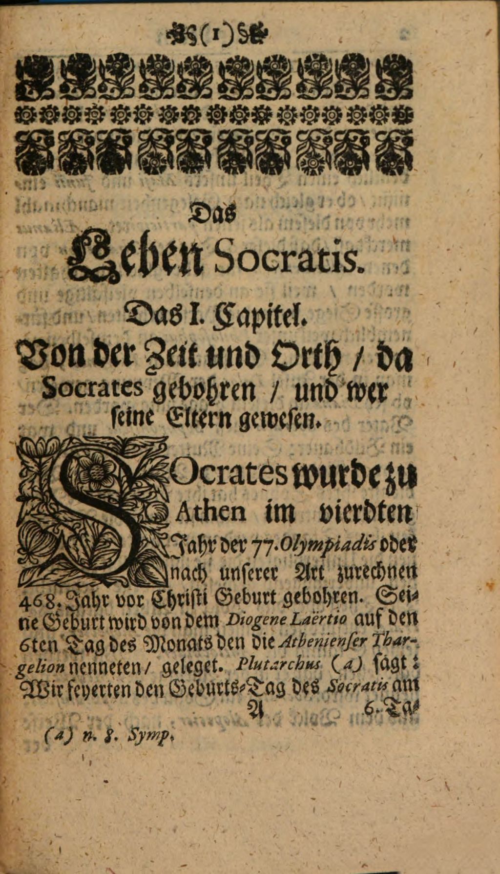 Cover of Das Ebenbild eines wahren und ohnpedantischen philosophi, oder das Leben Socratis