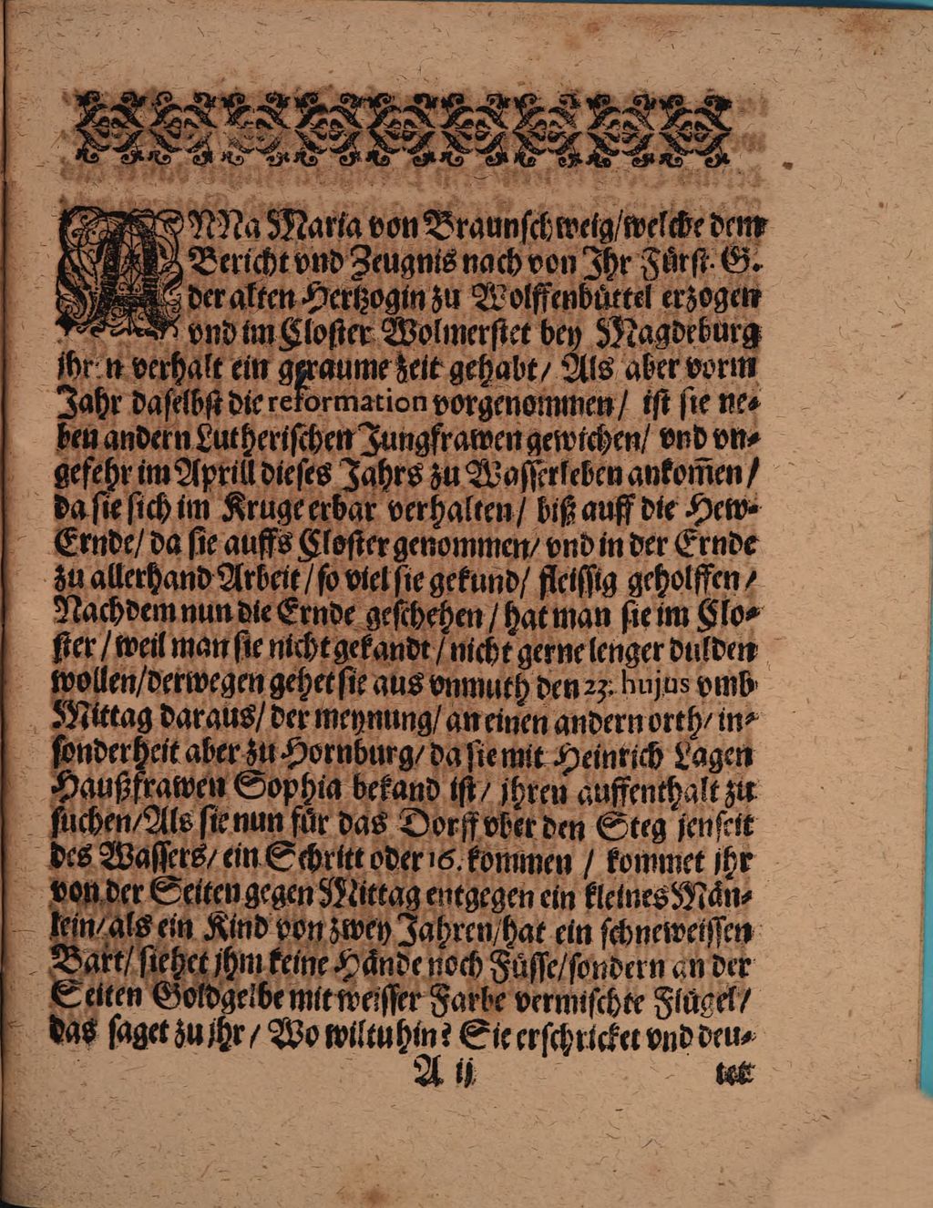 Cover of Ausführliche Prophezeyung so zu Wasserleben geschehen ist im Stifft Halberstadt eine halbe Meile von Wernigeroda Von einem Mägdlein so uber Feld hat gehen wollen und ihm ein Engel begegnet ist was sie sol zu ihrem Pfarrer sagen