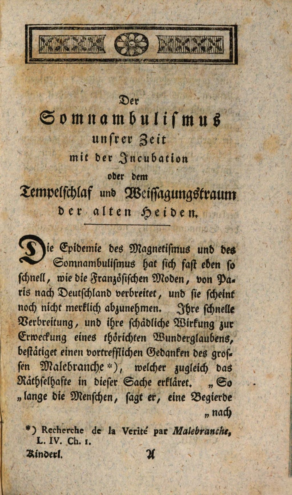Cover of Der Somnambulismus unserer Zeit