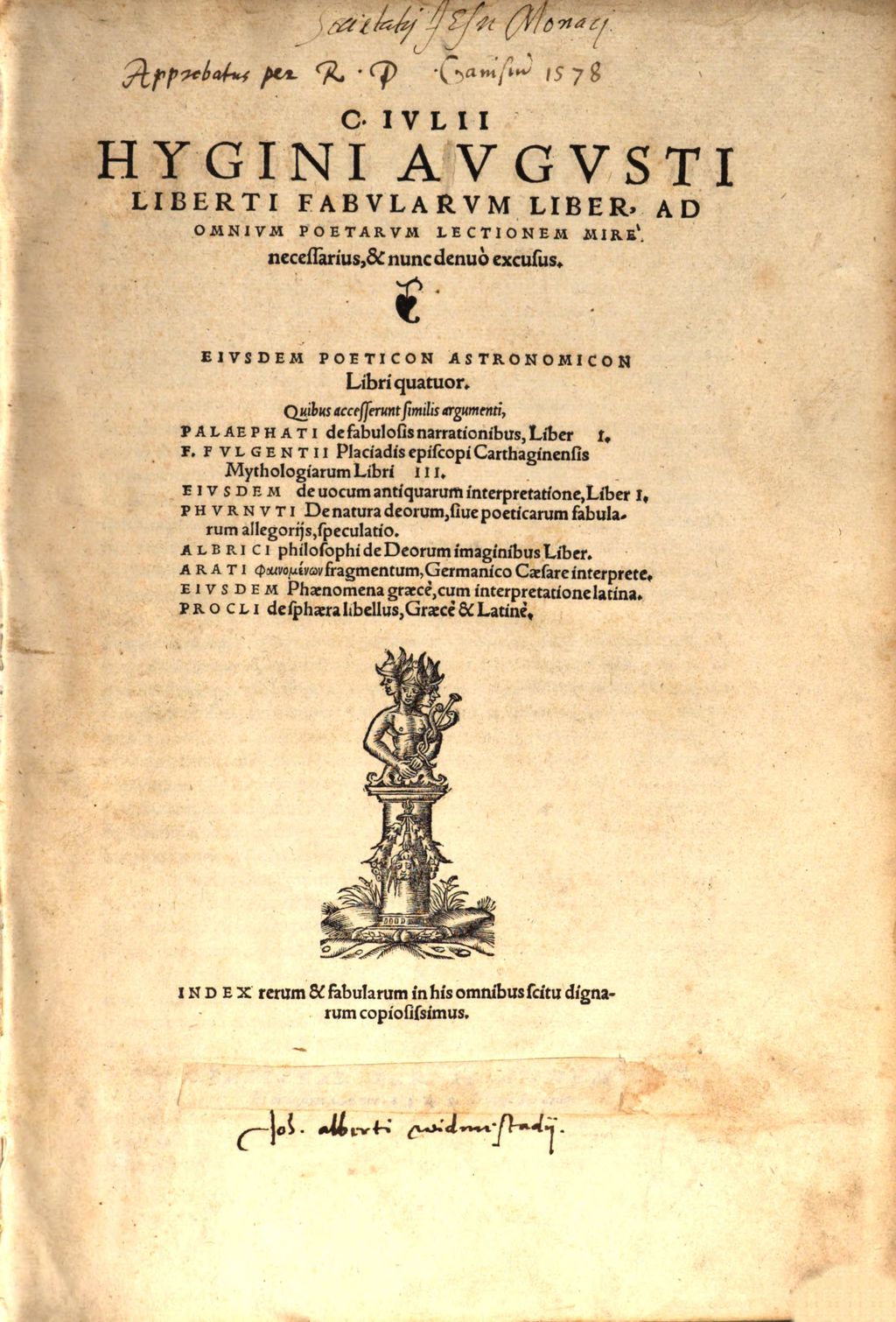 Cover of C. Ivlii Hygini Avgvsti Fabvlarvm Liber