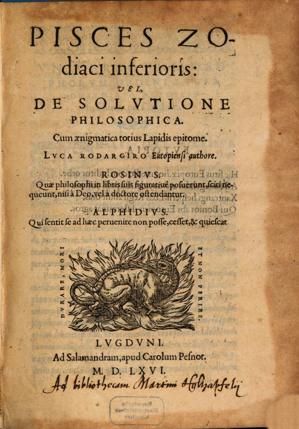 Cover of Pisces Zodiaci inferioris vel de solutione philosophica