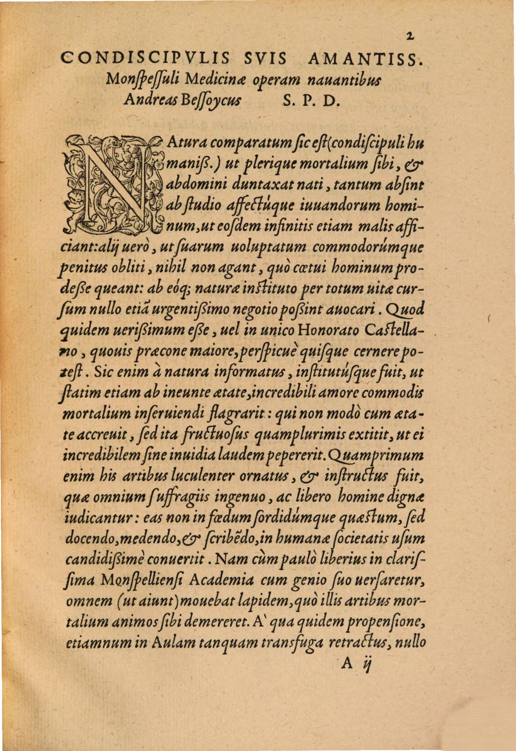 Cover of Honorati Castellani Oratio qua futuro medico necessaria explicantur