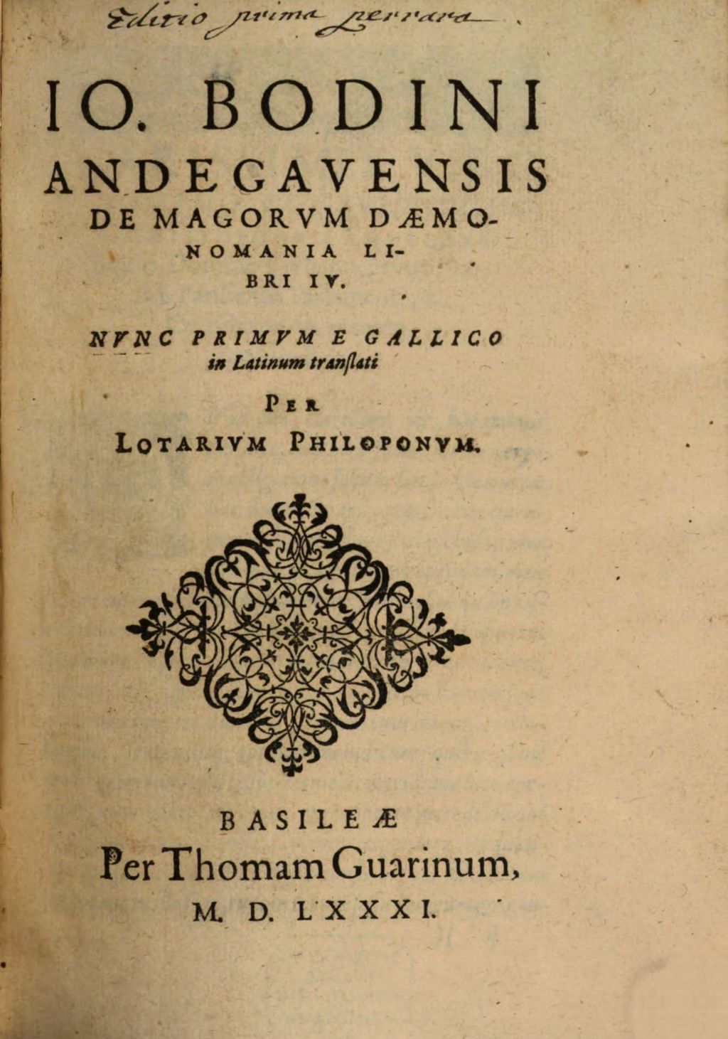Cover of De Magorum Daemonomania