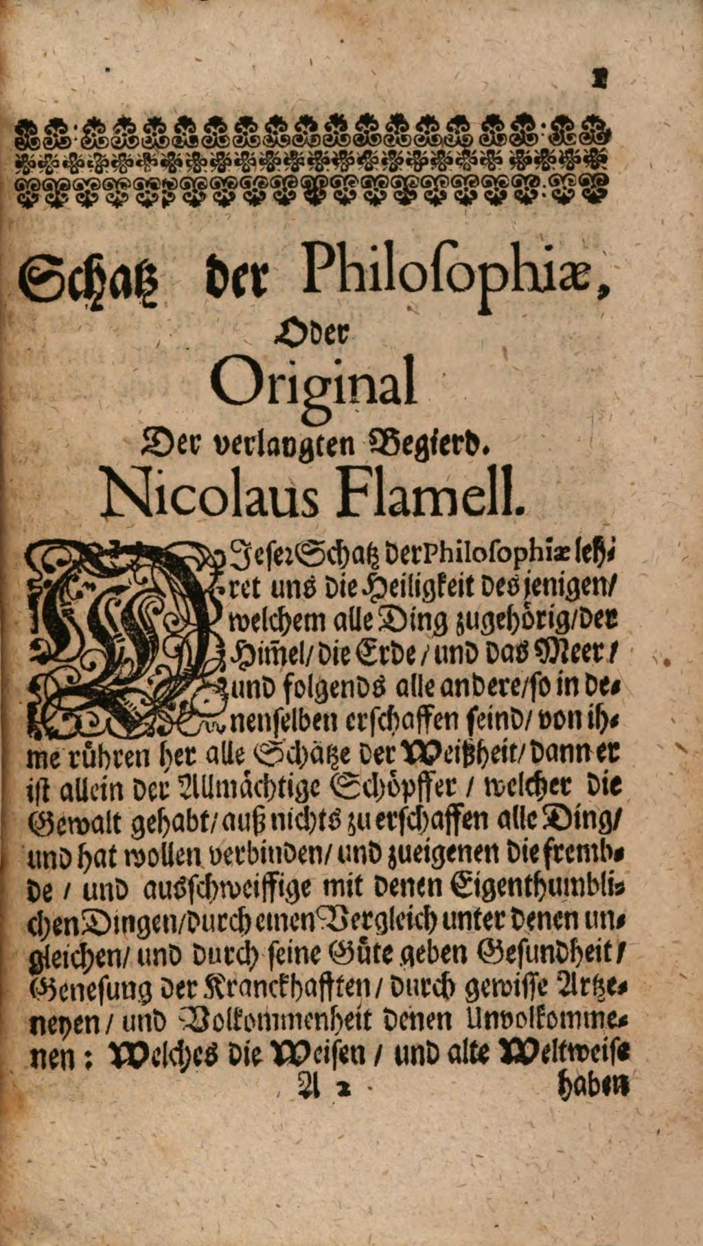 Cover of Das Kleinod der Philosophiae Oder Das Original der Begierde Nicolai Flamelli