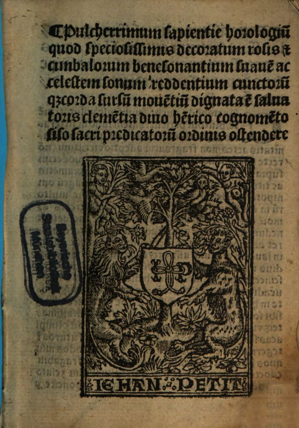Cover of Horologium pulcherrimum Sapientiae