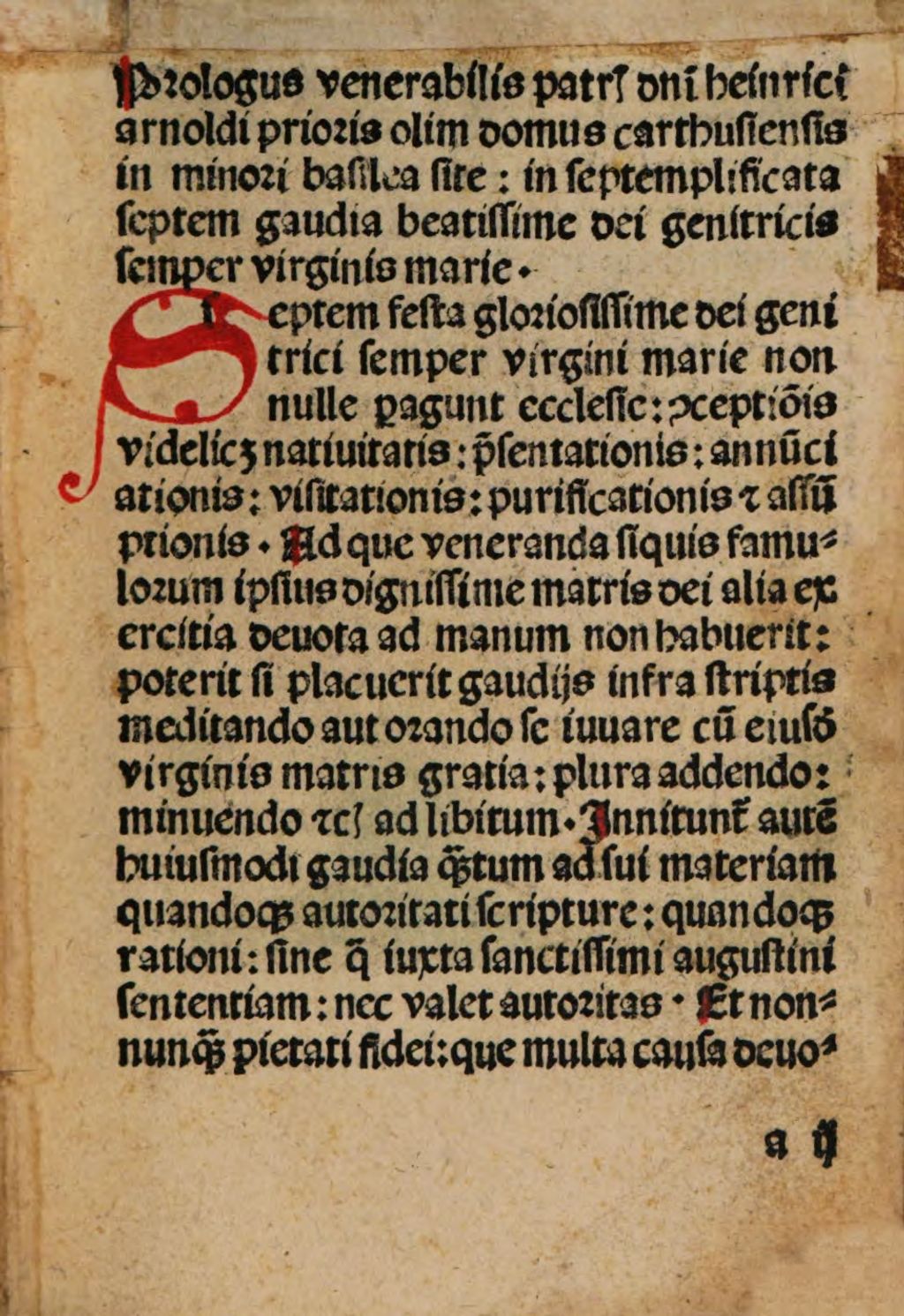 Cover of De Septem festivitatibus gloriosissime semper virginis Marie