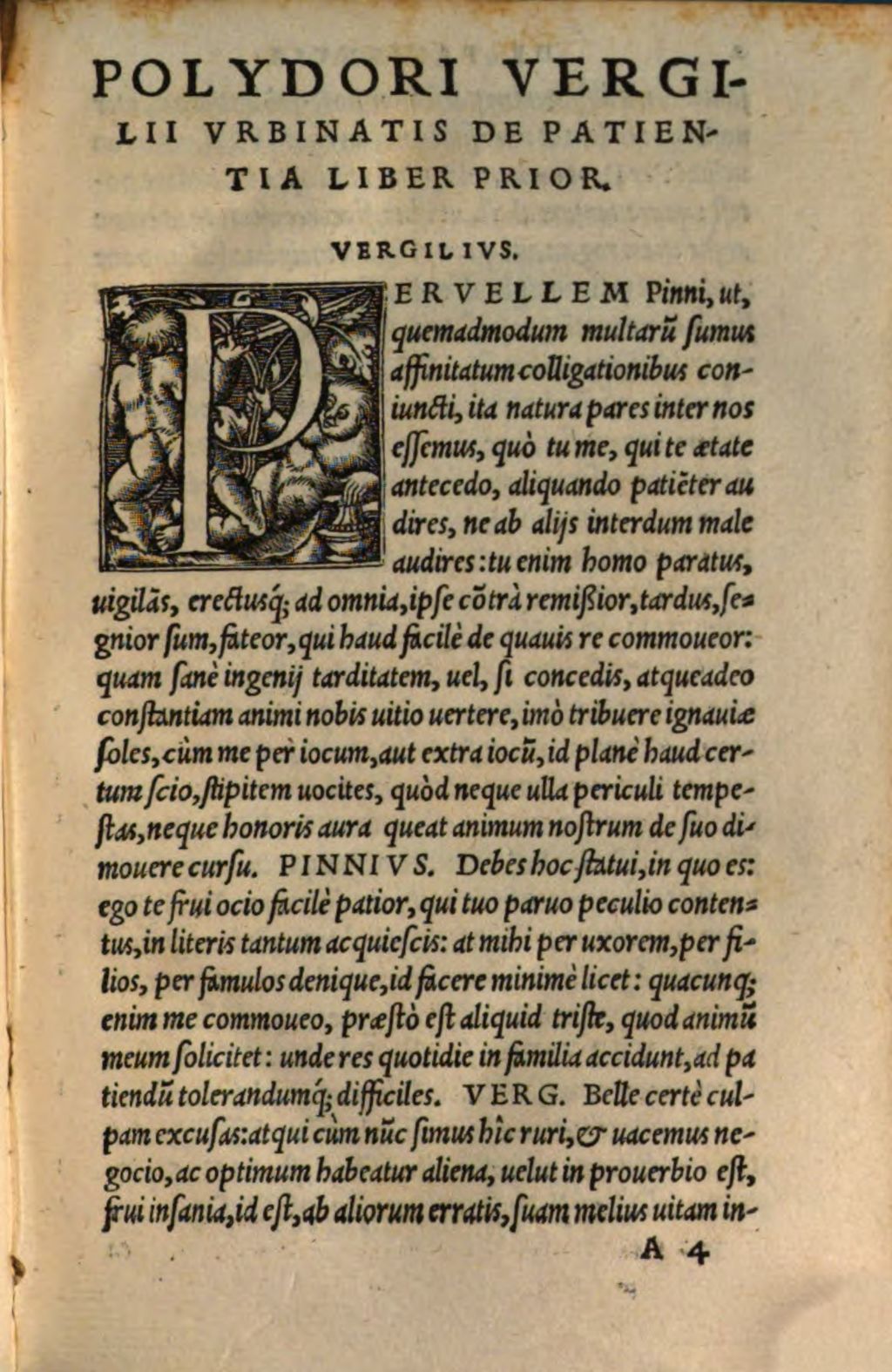 Cover of (Polydori Vergilii Urbinatis) dialogorum, De patientia et eius fructu libri II, De vita perfecta lib. I, De veritate et mendacio lib. I, De prodigiis lib. III