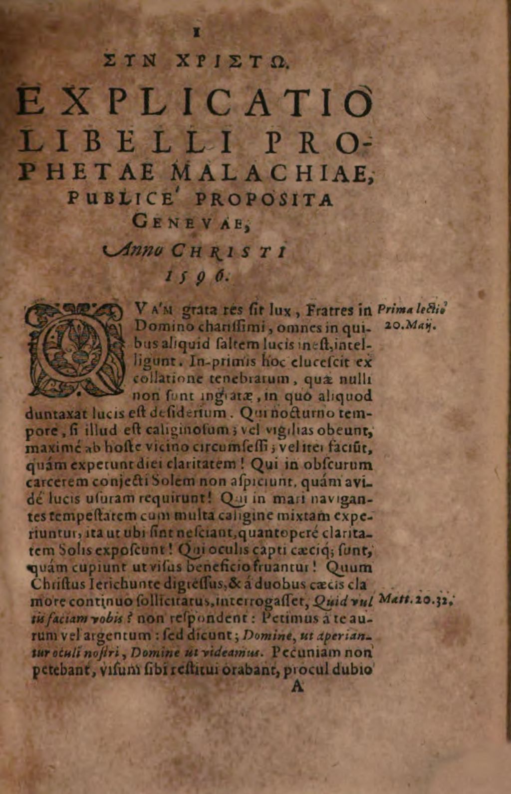 Cover of Analysis libelli prophetae Malachiae, aliquot praelectionibus Genevae proposita