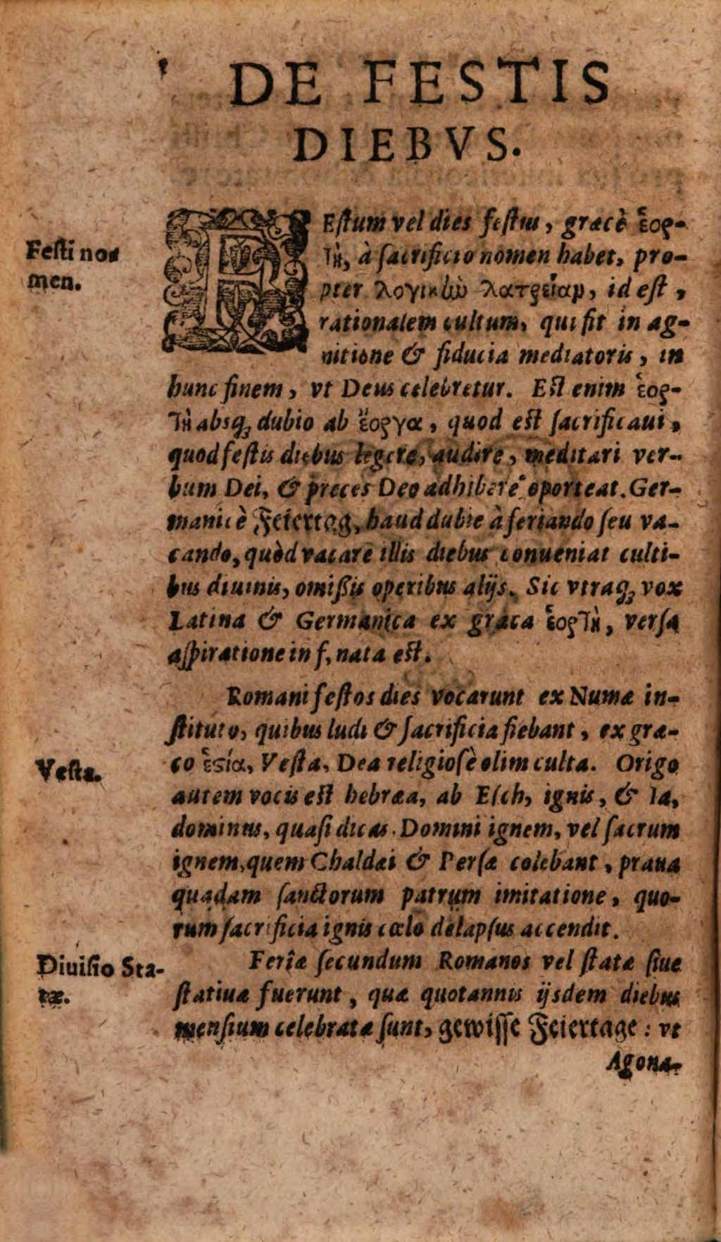Cover of Matthaei Dresseri De Festis Diebvs Christianorvm Et Ethnicorvm, Liber