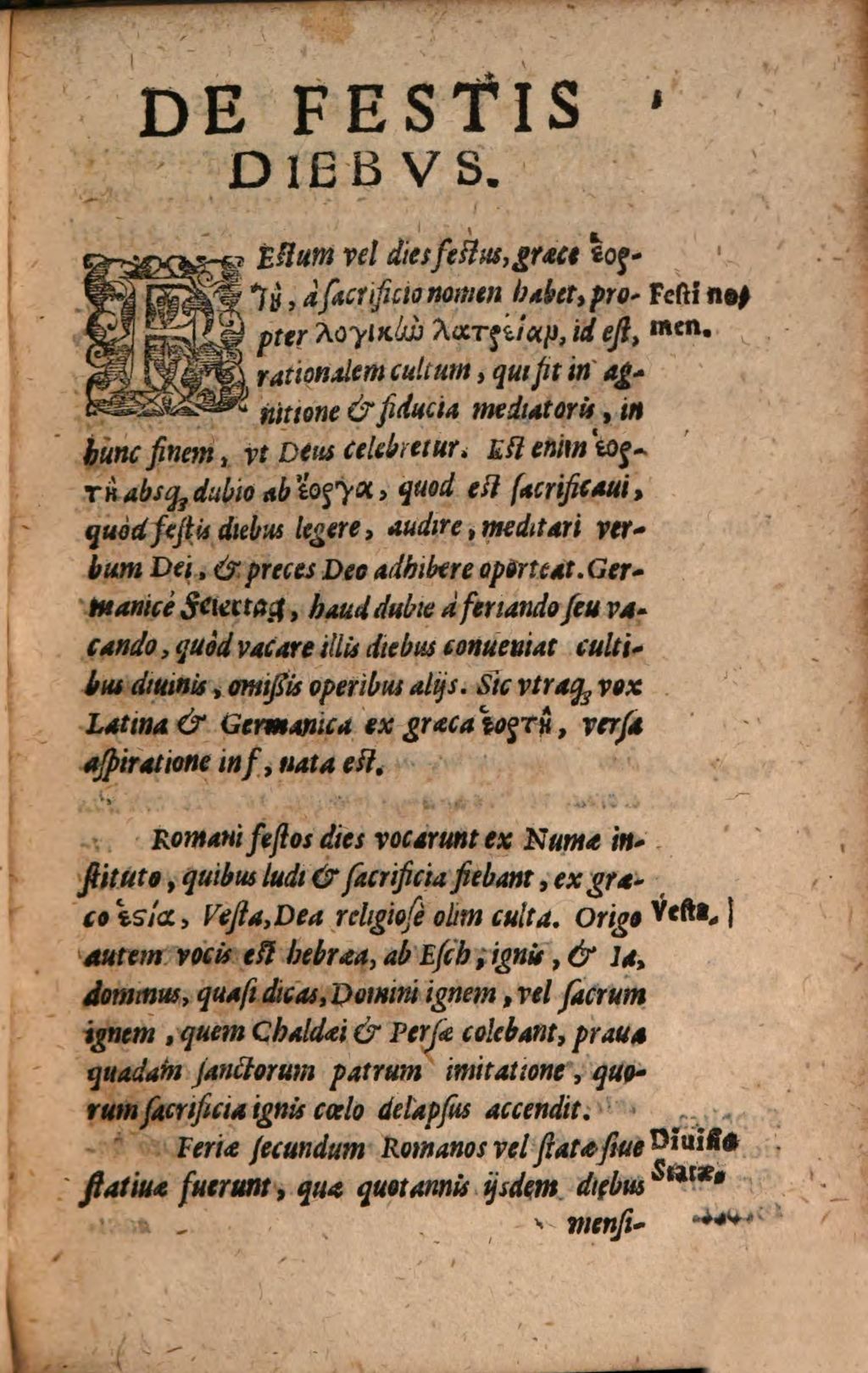 Cover of Matthaei Dresseri De Festis Diebus Christianorum & Ethnicorum, Liber