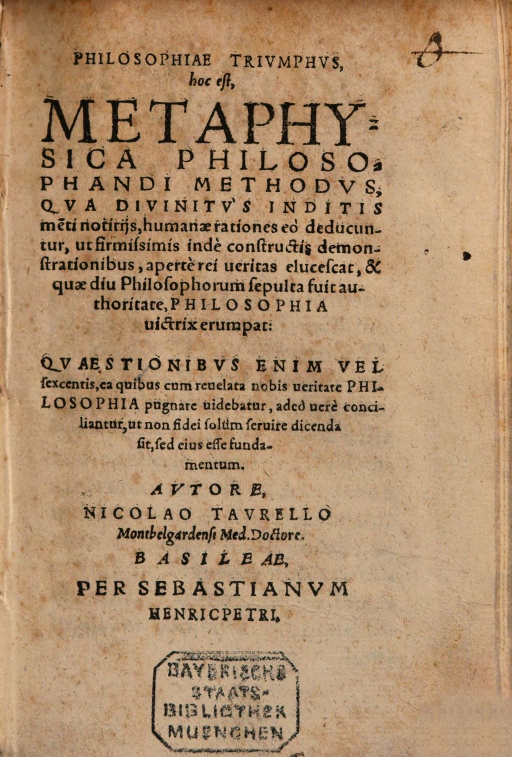 Cover of Philosophiae Triumphus