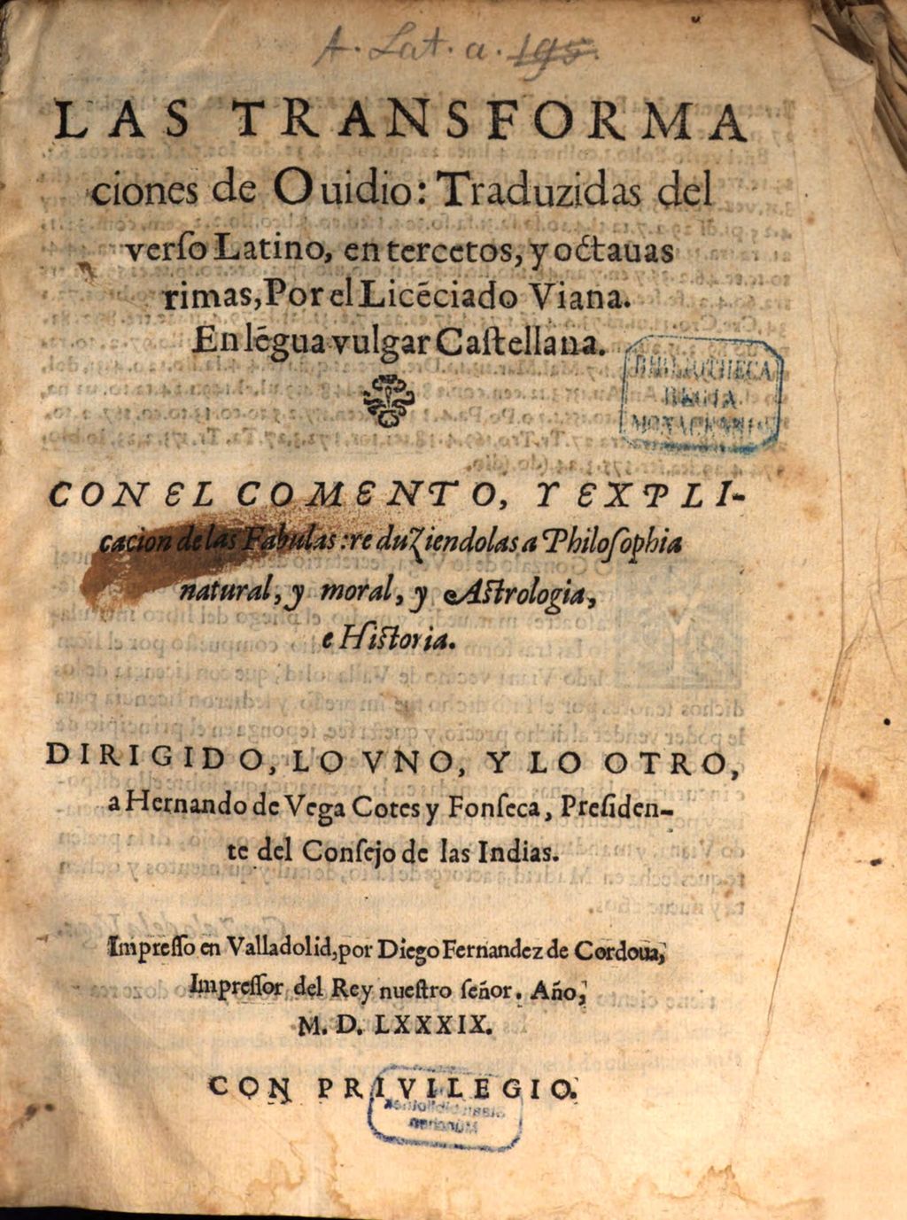 Cover of Las Transformaciones de Ouidio