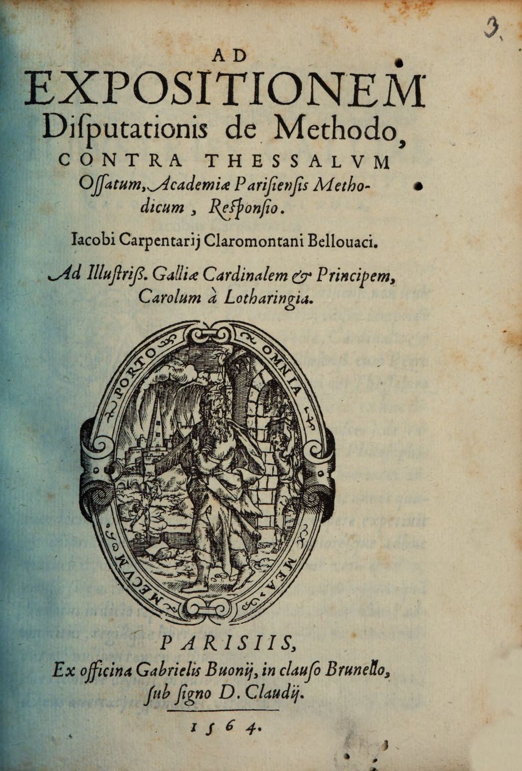 Cover of Ad expositionem disputationis de methodo, contra Thessalum ossatum Acad. Paris meth. Responsio