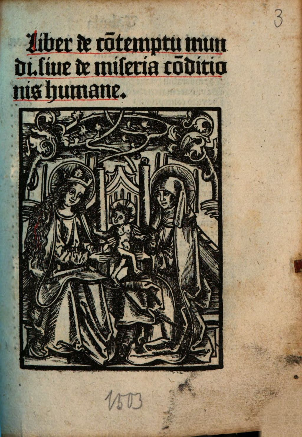 Cover of Liber de contemptu mundi sive de miseria conditionis humanae