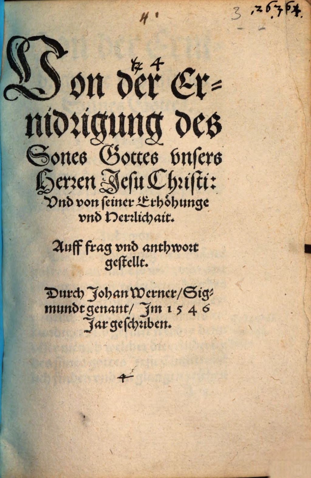 Cover of Von der Erniedrigung des Sohnes Gottes, unsers Herren Jesu Christi und von seiner Erhöhunge und Herrlichkeit