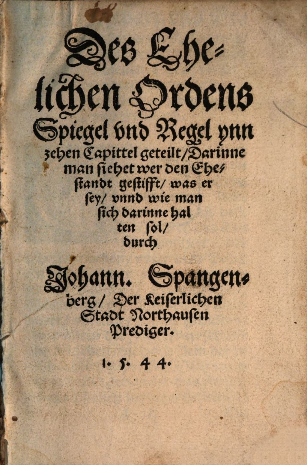 Cover of Des Ehelichen Ordens Spiegel und Regel