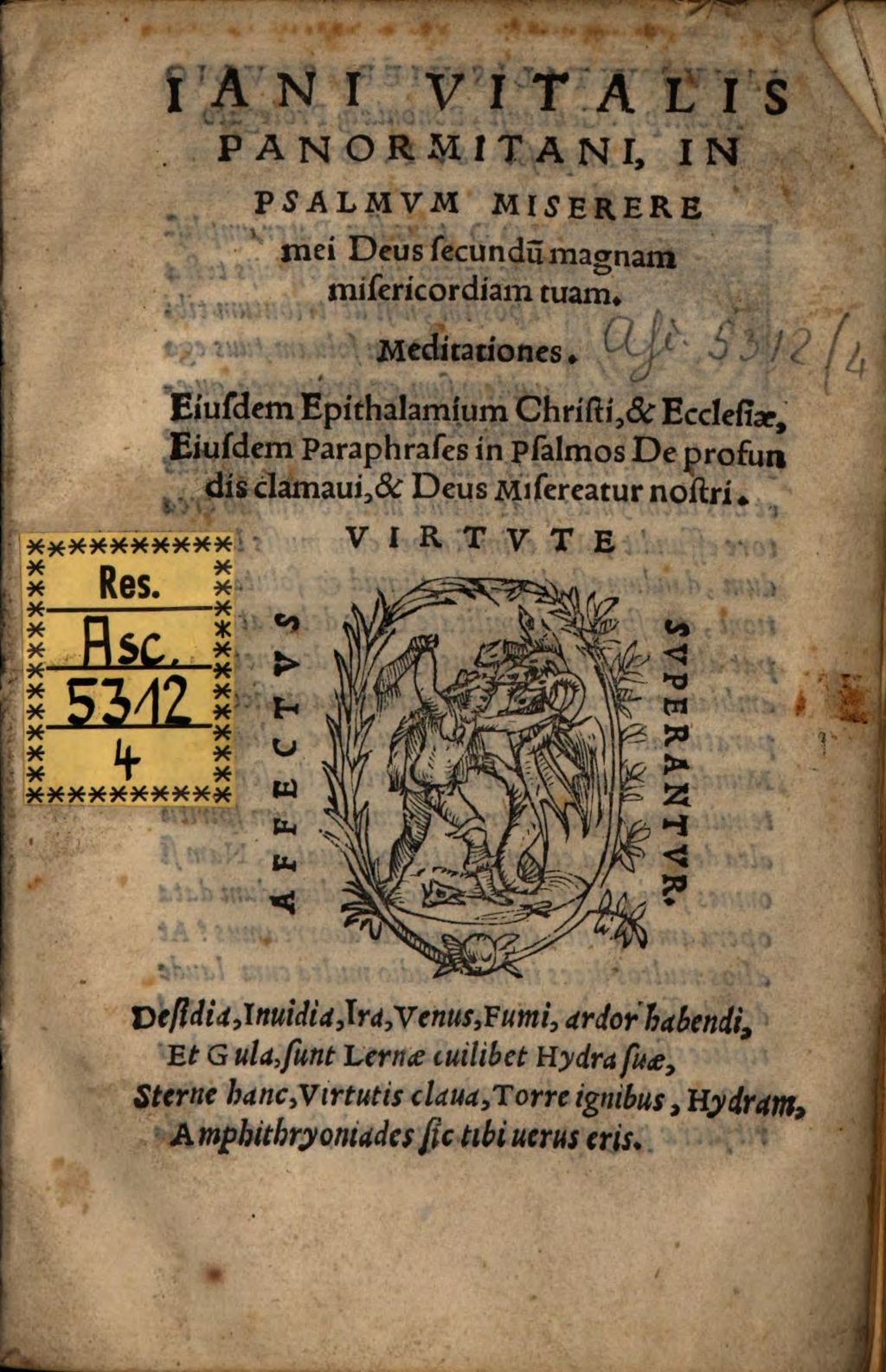 Cover of In Psalmum Miserere mei ... meditationes