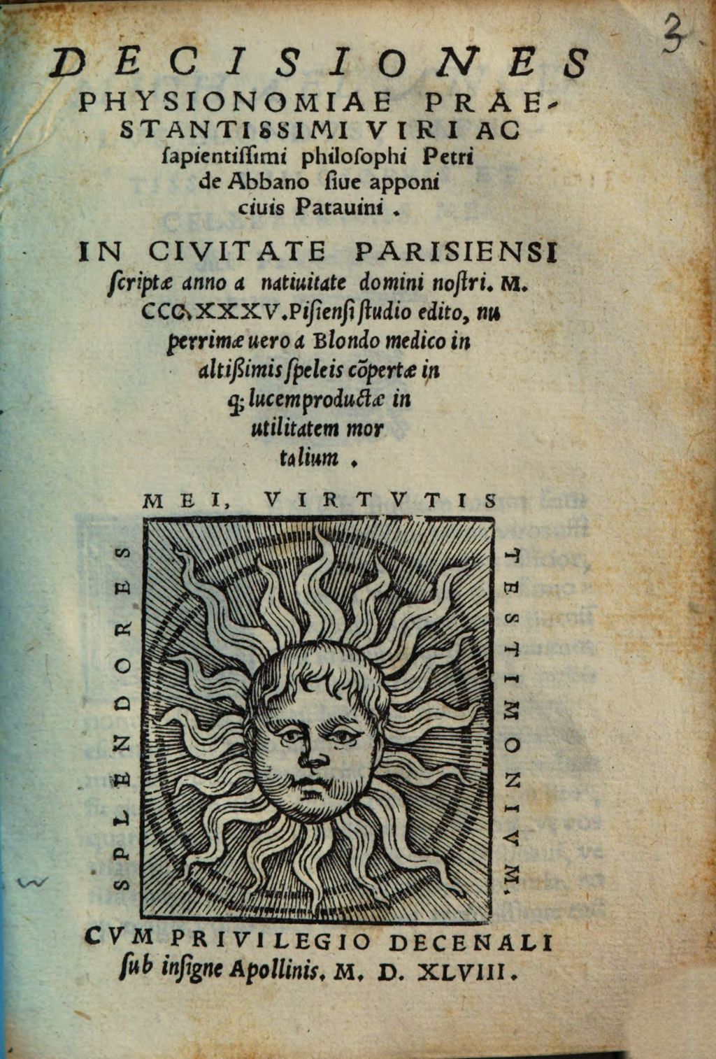 Cover of Decisiones physionomiae