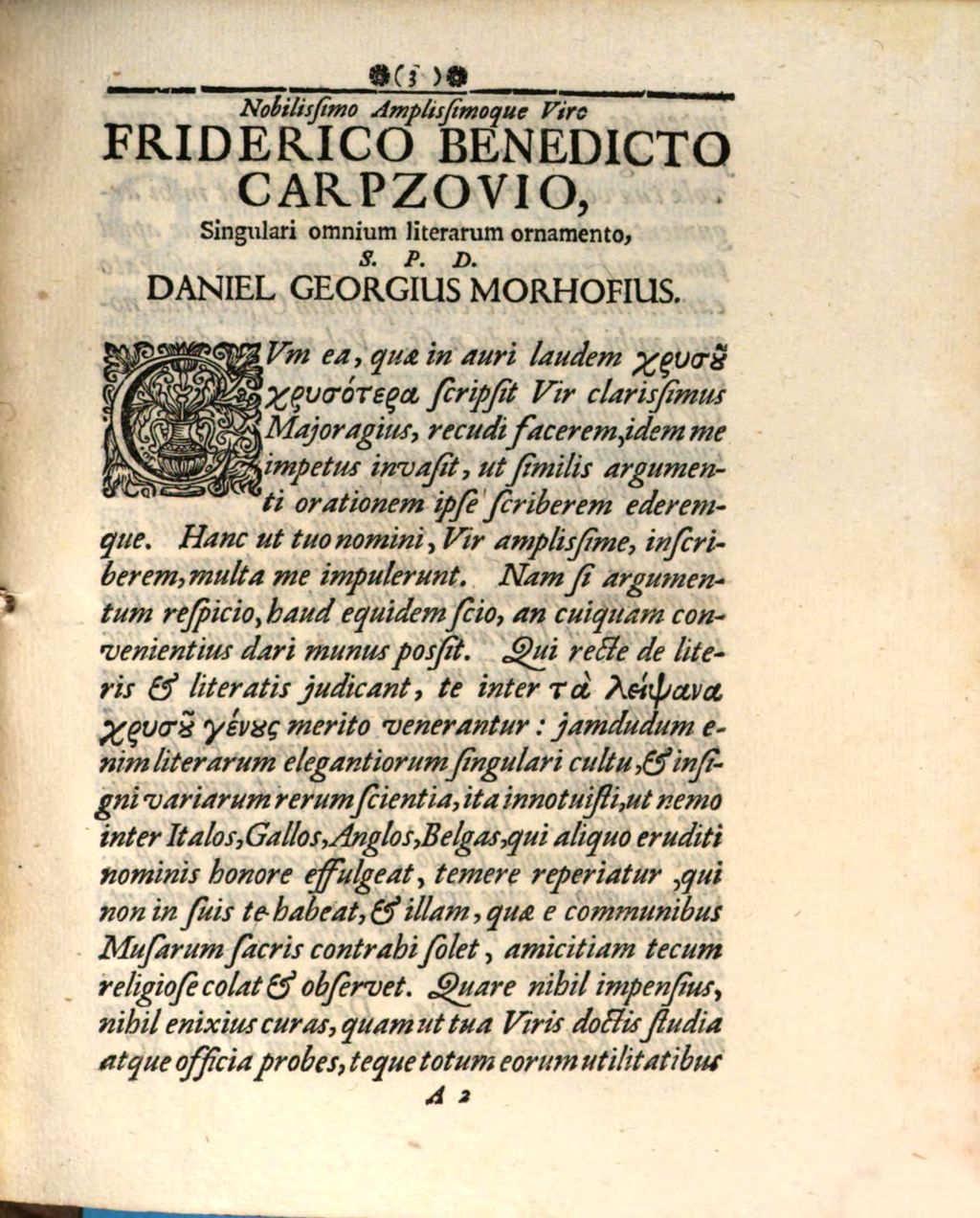Cover of Danielis Georgii Morhofii De Auro Oratio