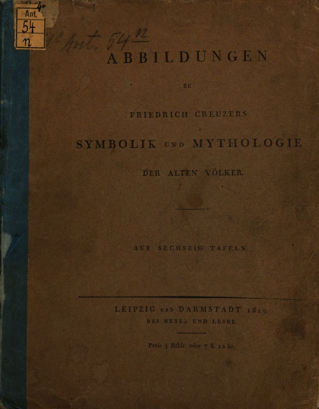 Cover of Symbolik und Mythologie der alten Völker, besonders der Griechen. Abbildungen