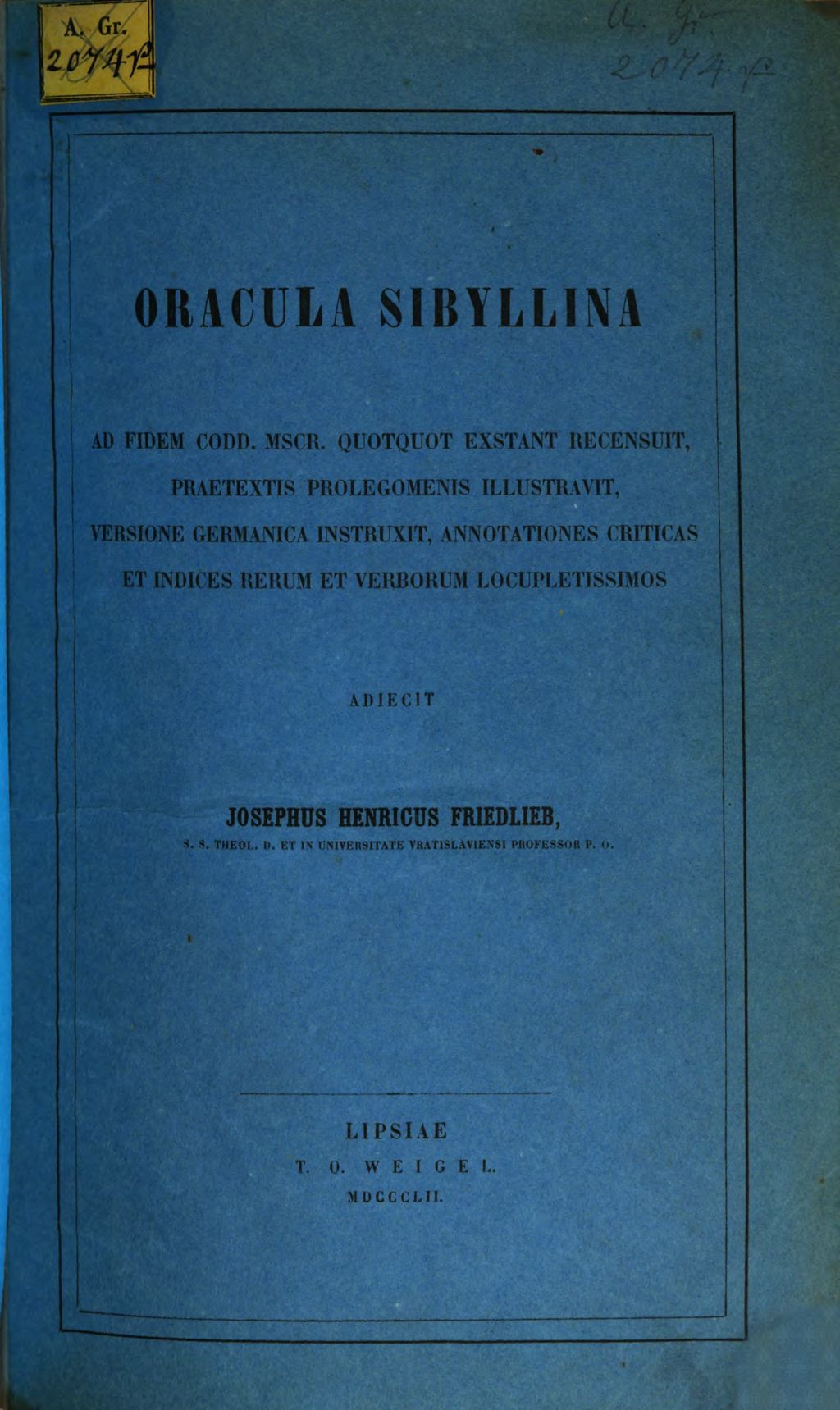 Cover of Oracula Sibyllina