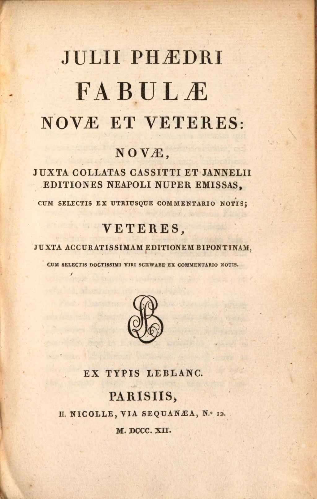 Cover of Phaedri Fabulae novae et veteres