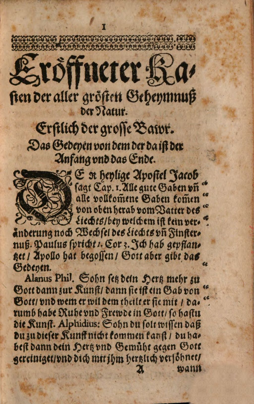 Cover of Aperta Arca Arcani Artificiossissimi Das ist: Eröffneter unnd offenstehender Kasten der allergrösten und künstlichsten Geheimnüssen der Natur/ des Grossen und Kleinen Bawers