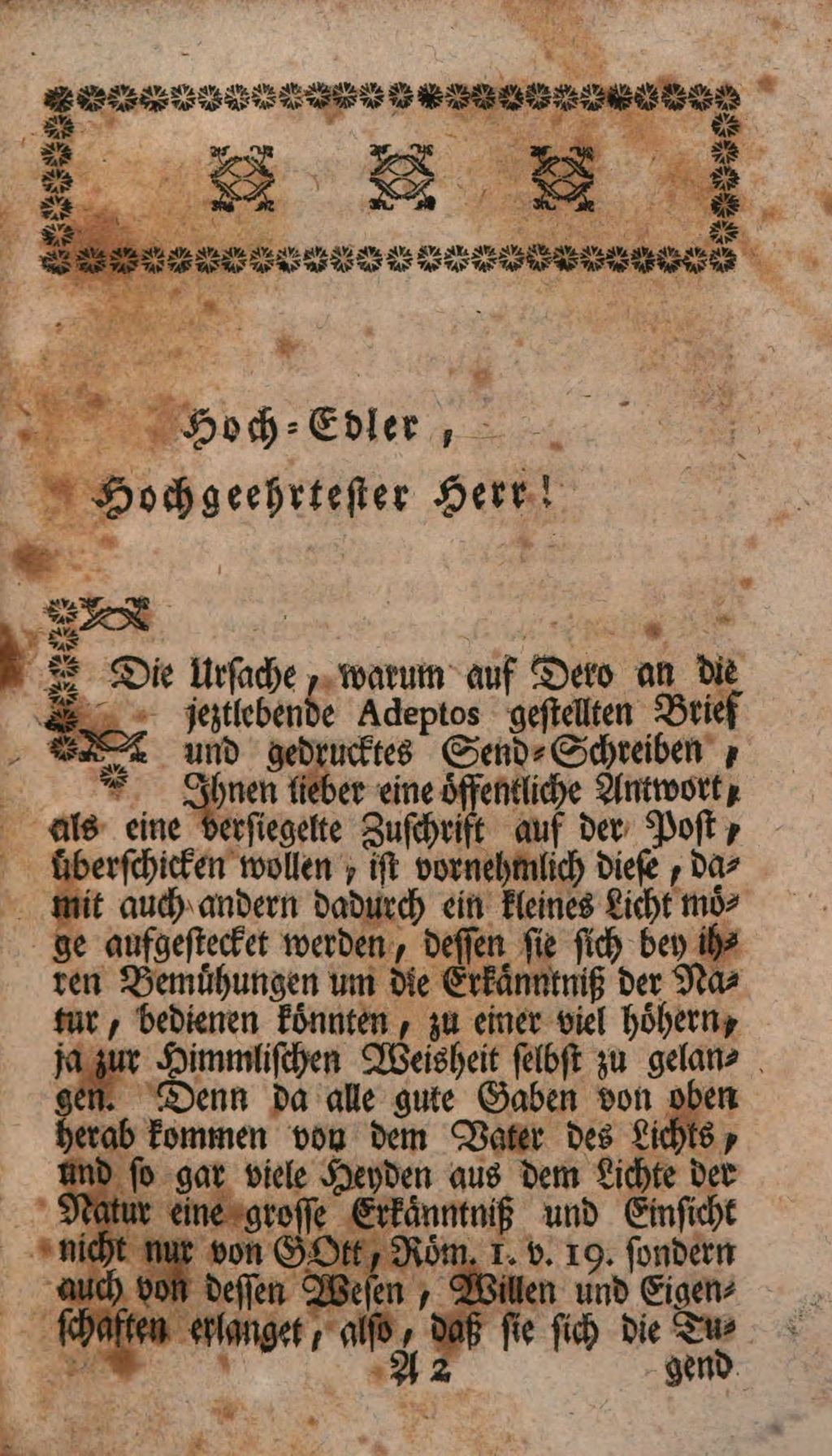 Cover of Gedancken vom rechten Gebrauch der Naturweisheit, und der einigen wahren Universal-Materie