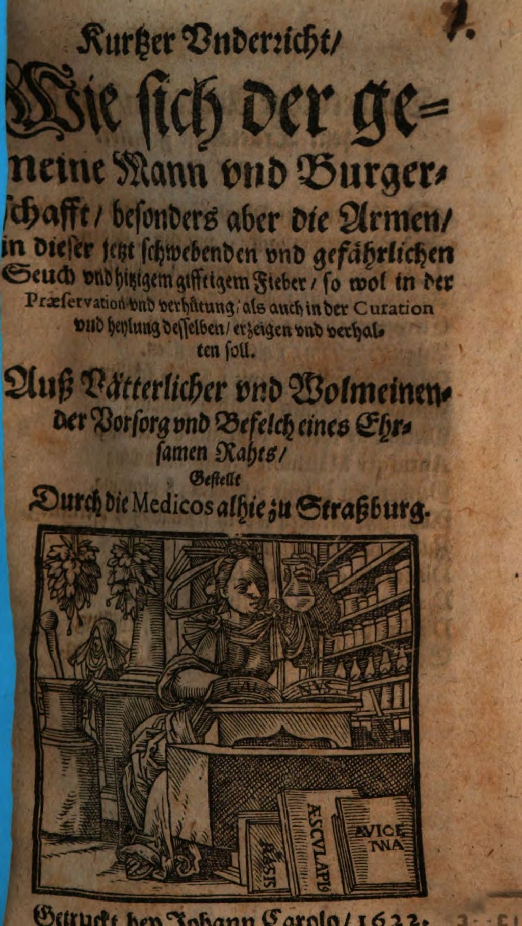 Cover of Kurtzer Unterricht, wie sich der gemeine Mann ... in dieser ... Seuch ... erzeigen und verhalten soll